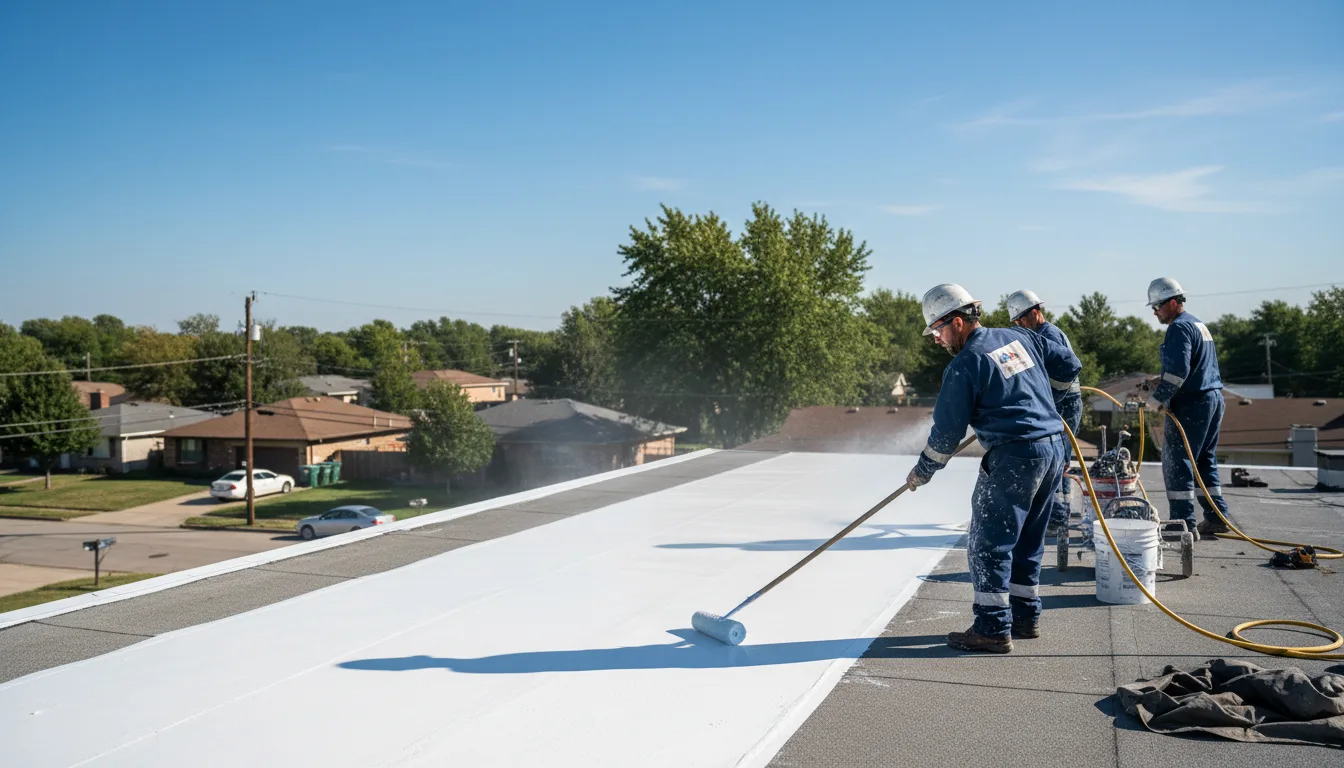 Commercial roof coating in Linwood, MA near me